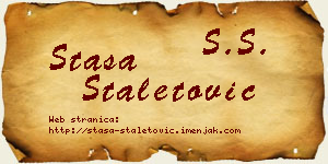 Staša Staletović vizit kartica